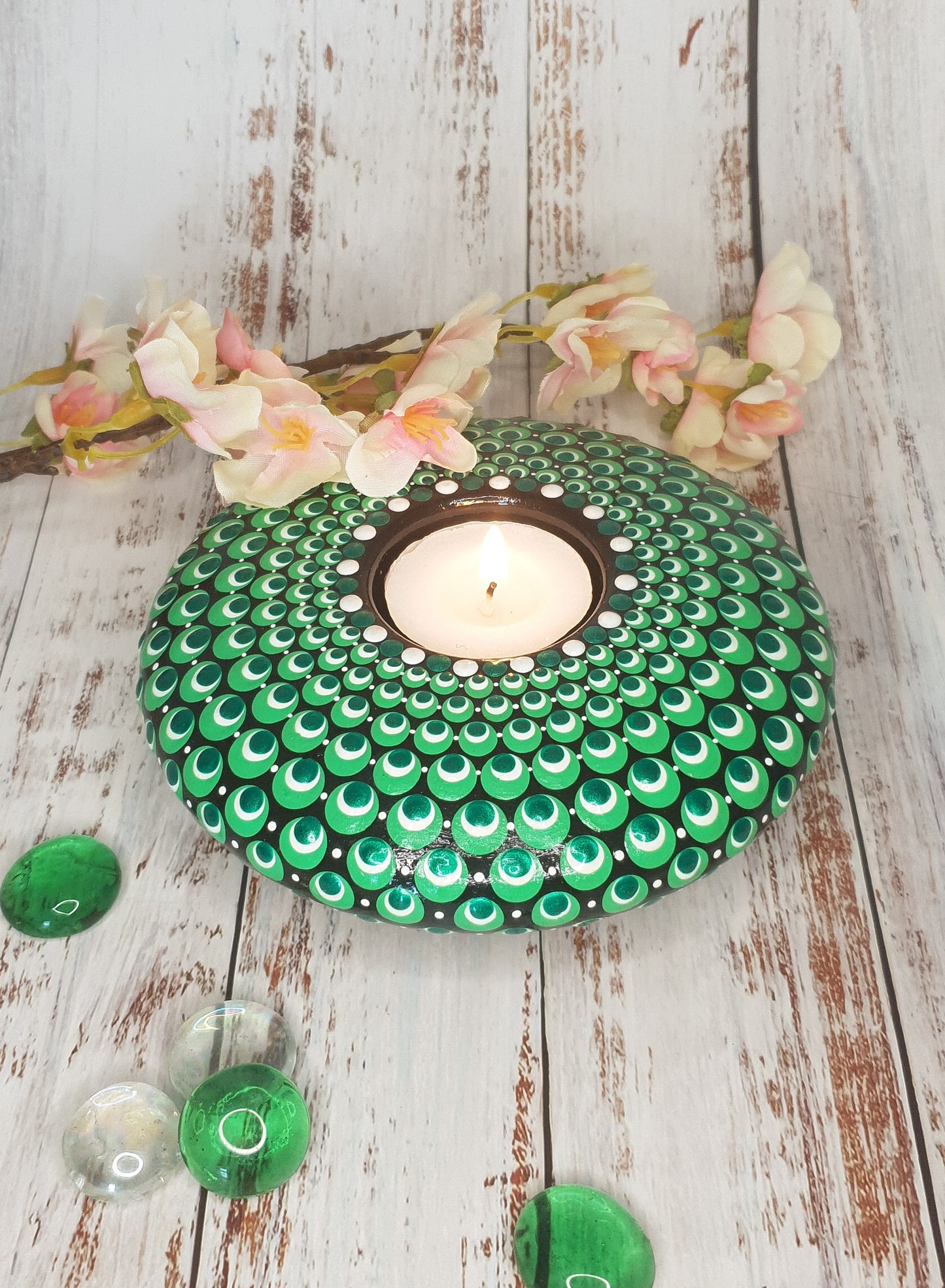 11cm diameter Peacock tea light holder