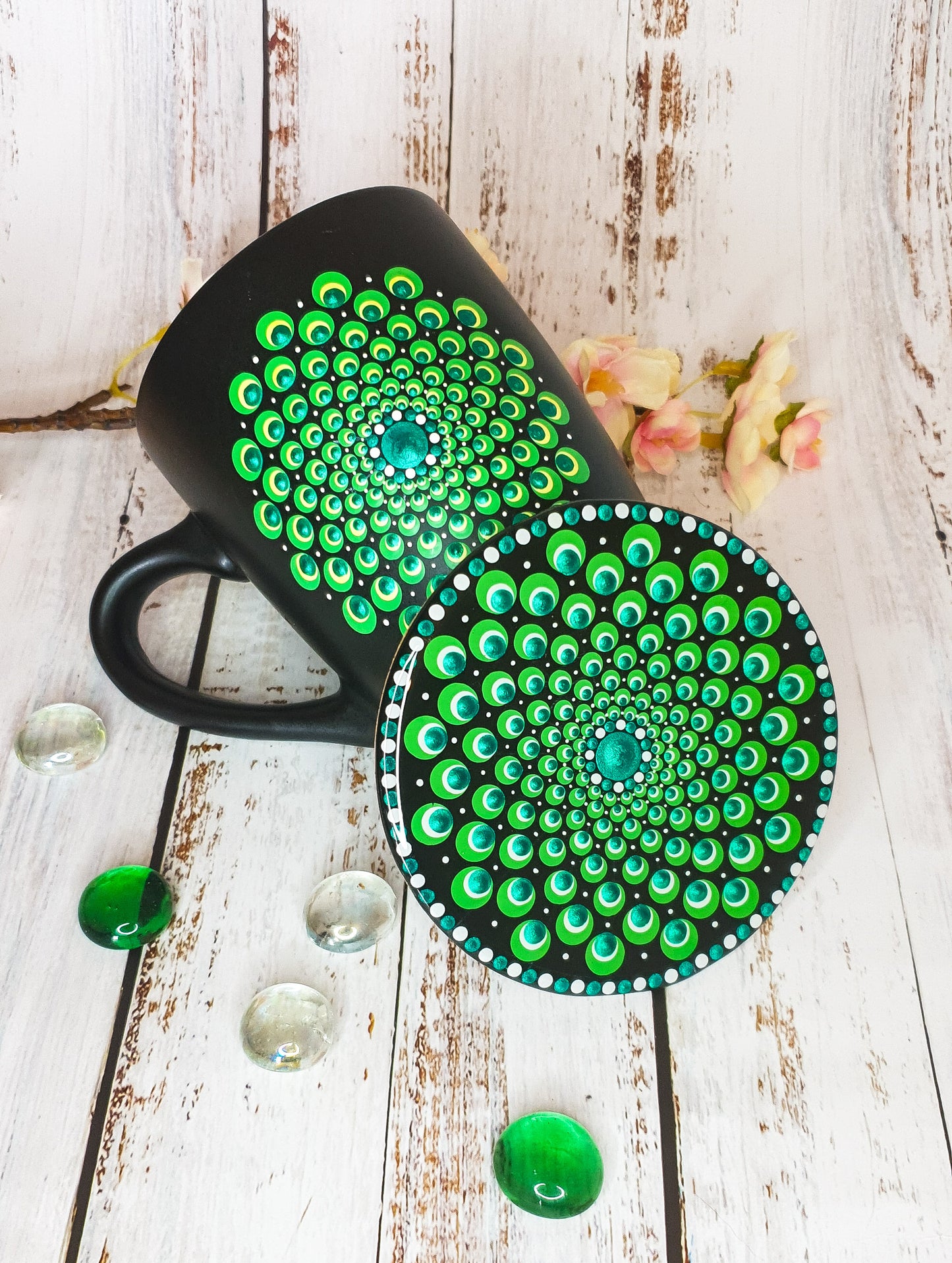 Mug & Coaster Set - Peacock Design